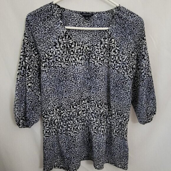 Banana Republic Peplum Blouse Medium BOHO gathered Peasant puff slvs see desc! - Picture 9 of 11